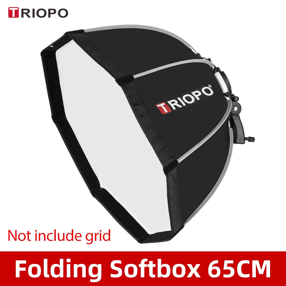 Triopo Octagon Softbox 55–120cm with Grid Portable Speedlite for Canon Godox
