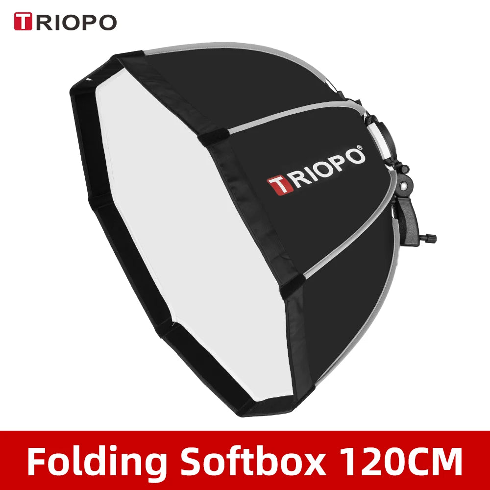 Triopo Octagon Softbox 55–120cm with Grid Portable Speedlite for Canon Godox