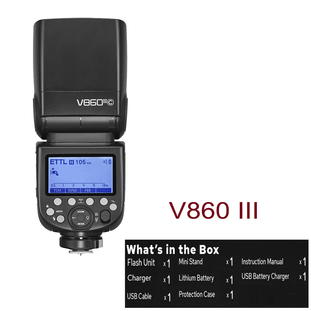 Godox V860III Li-Ion TTL HSS 2.4G Speedlite for Canon Nikon Sony Fuji