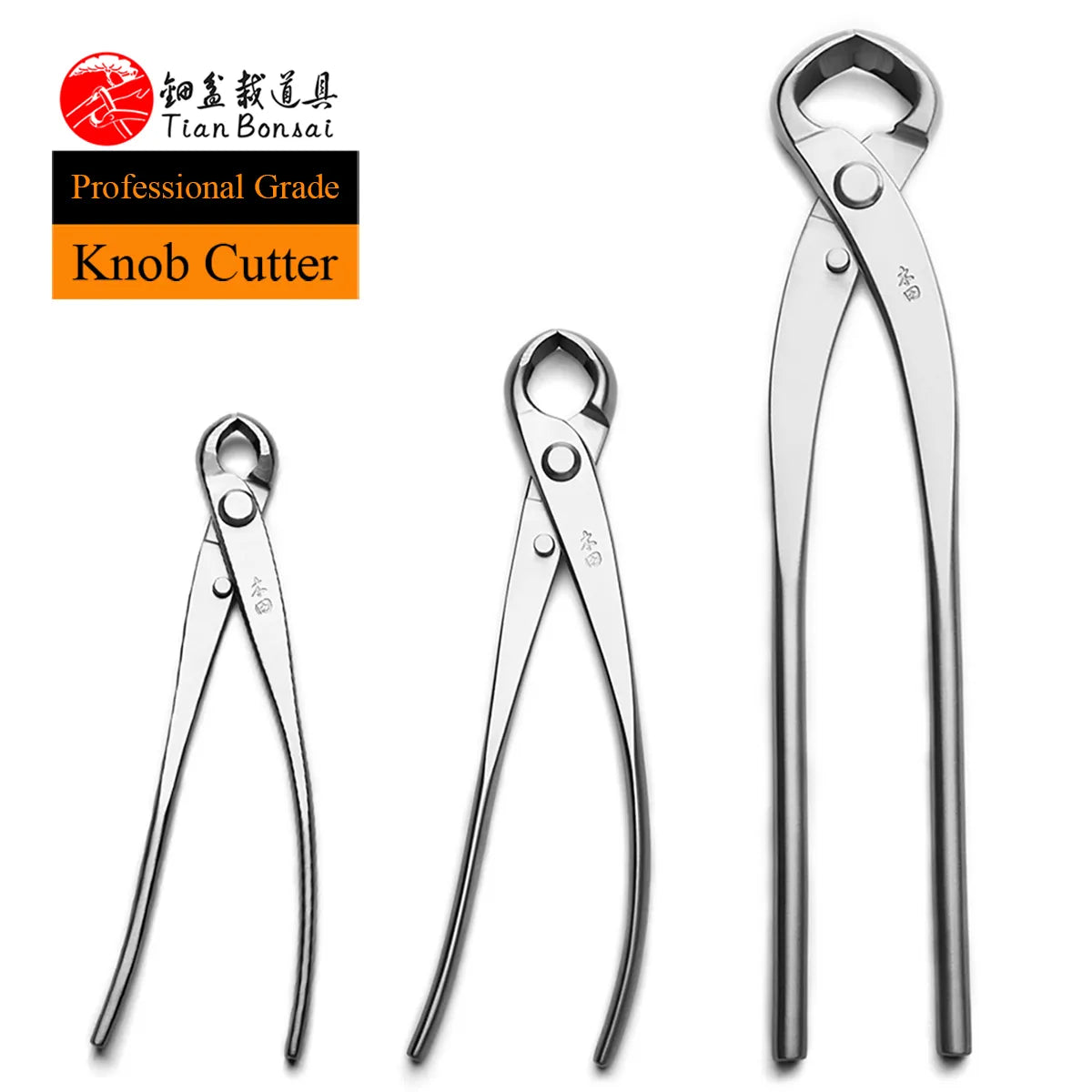 TianBonsai Professional Knob Cutter Concave Edge 4Cr13MoV Alloy Steel