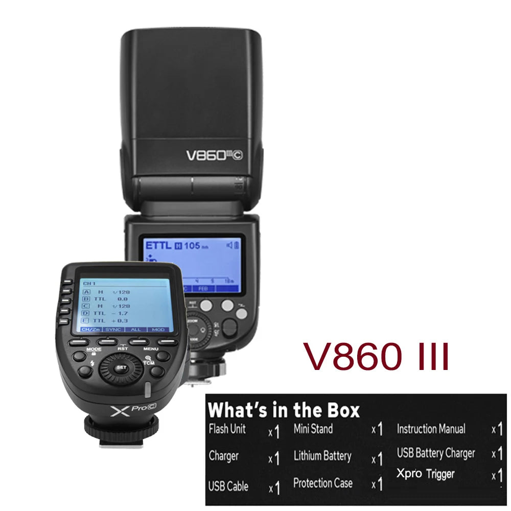 Godox V860III Li-Ion TTL HSS 2.4G Speedlite for Canon Nikon Sony Fuji