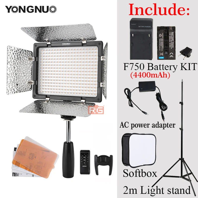 Yongnuo YN300 III LED Video Light 3200K–5600K Adjustable with Kit